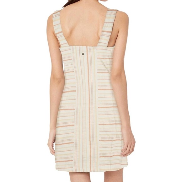 Roxy Cream and Brown Striped Dress - Picture 2 of 5